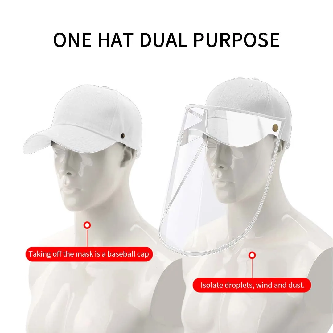 10X Outdoor Protection Hat Anti-Fog Pollution Dust Protective Cap Full Face HD Shield Cover Adult White