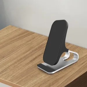 (15W) Qi Wireless Charger Induction Fast Charge Charger Holder Stand - Black / Silver