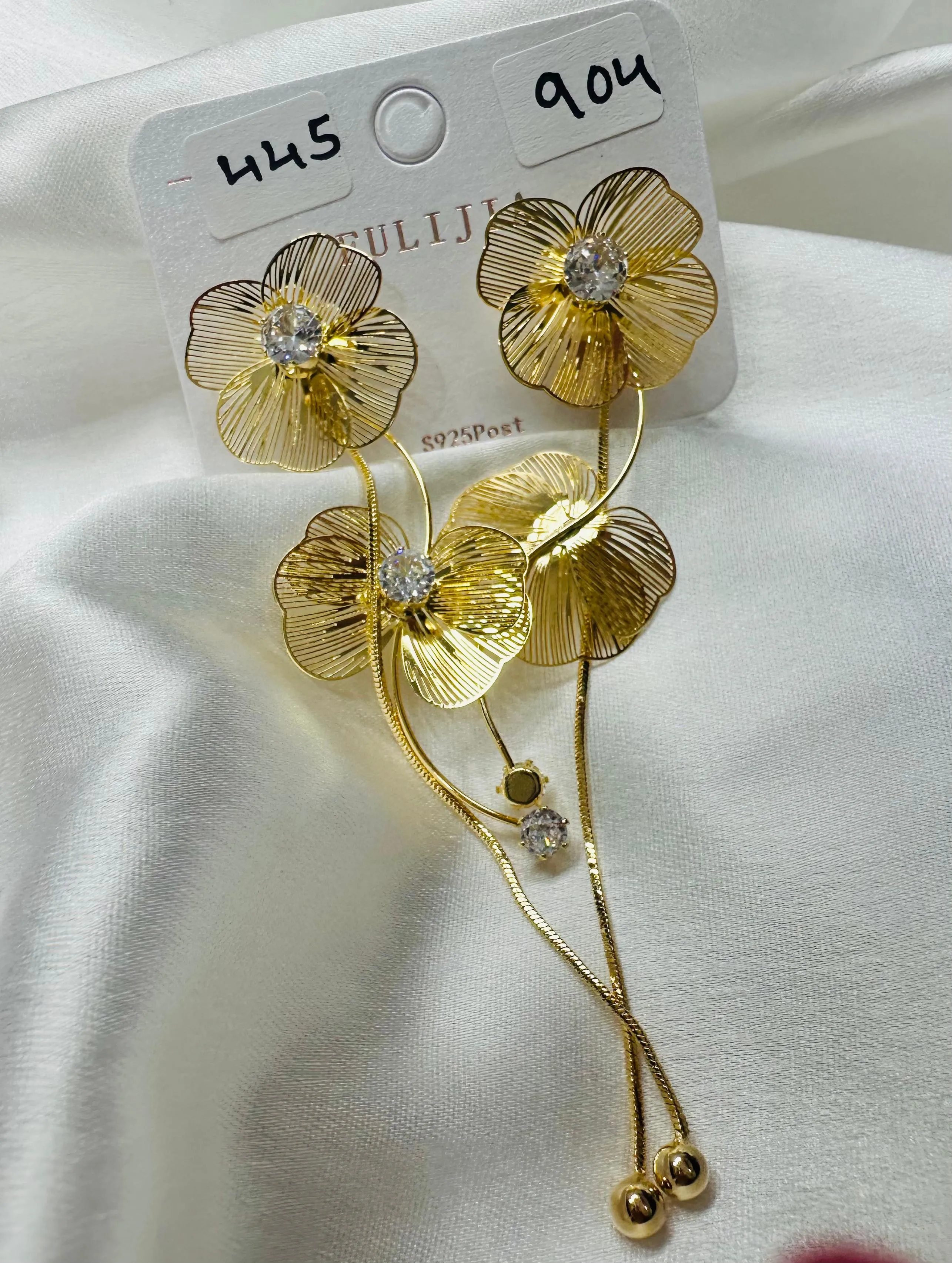 18K gold plated floral 06 earrings