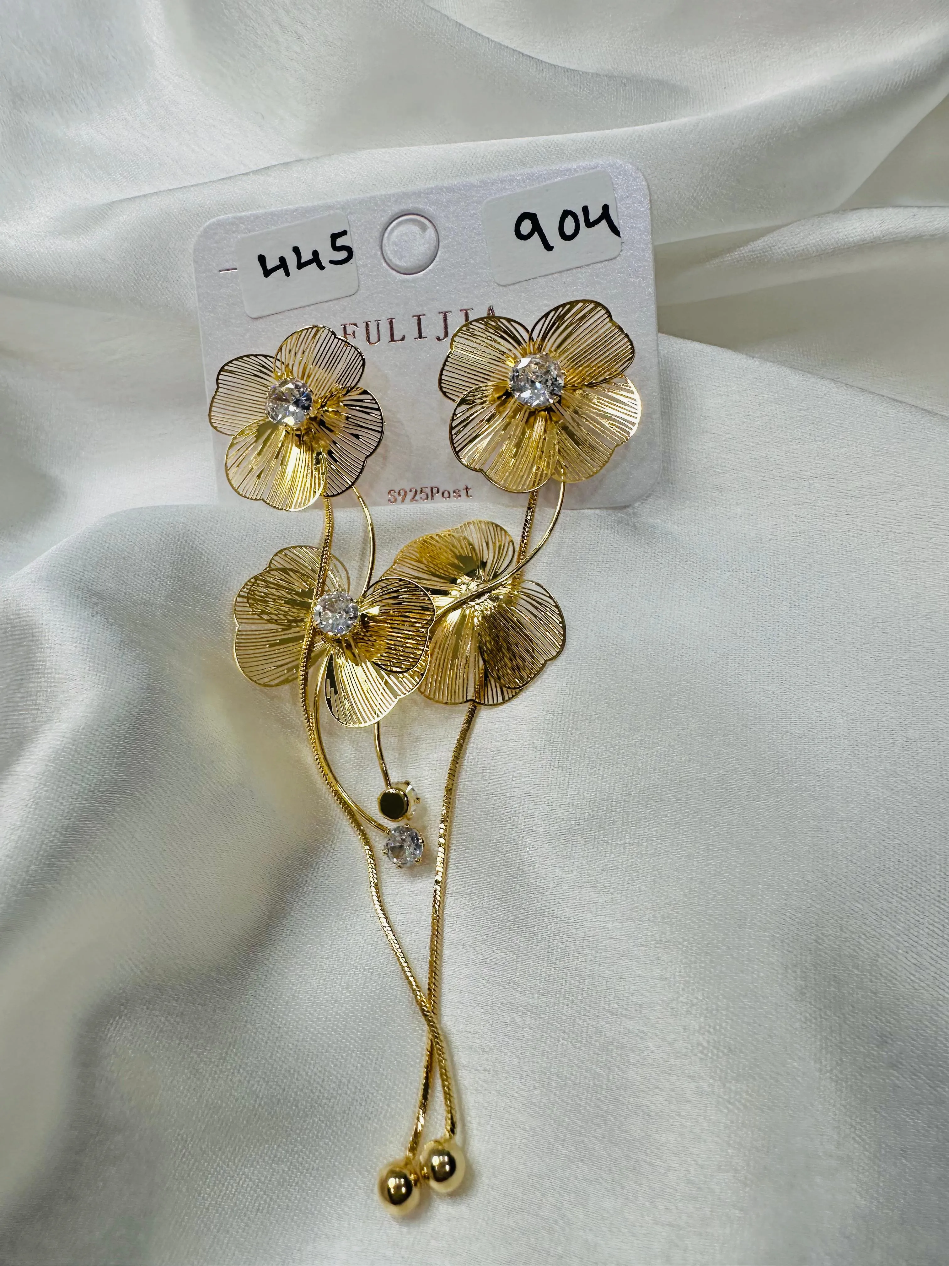 18K gold plated floral 06 earrings