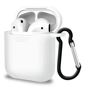 2 in 1 Apple Airpods Silicone Case Earphones Charging Skin Cover White