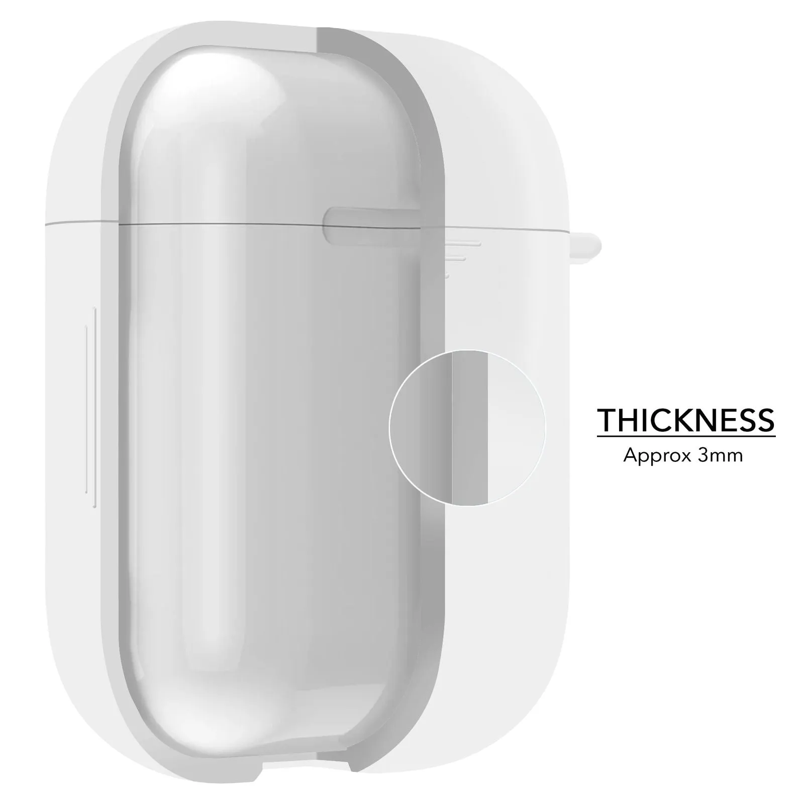 2 in 1 Apple Airpods Silicone Case Earphones Charging Skin Cover White