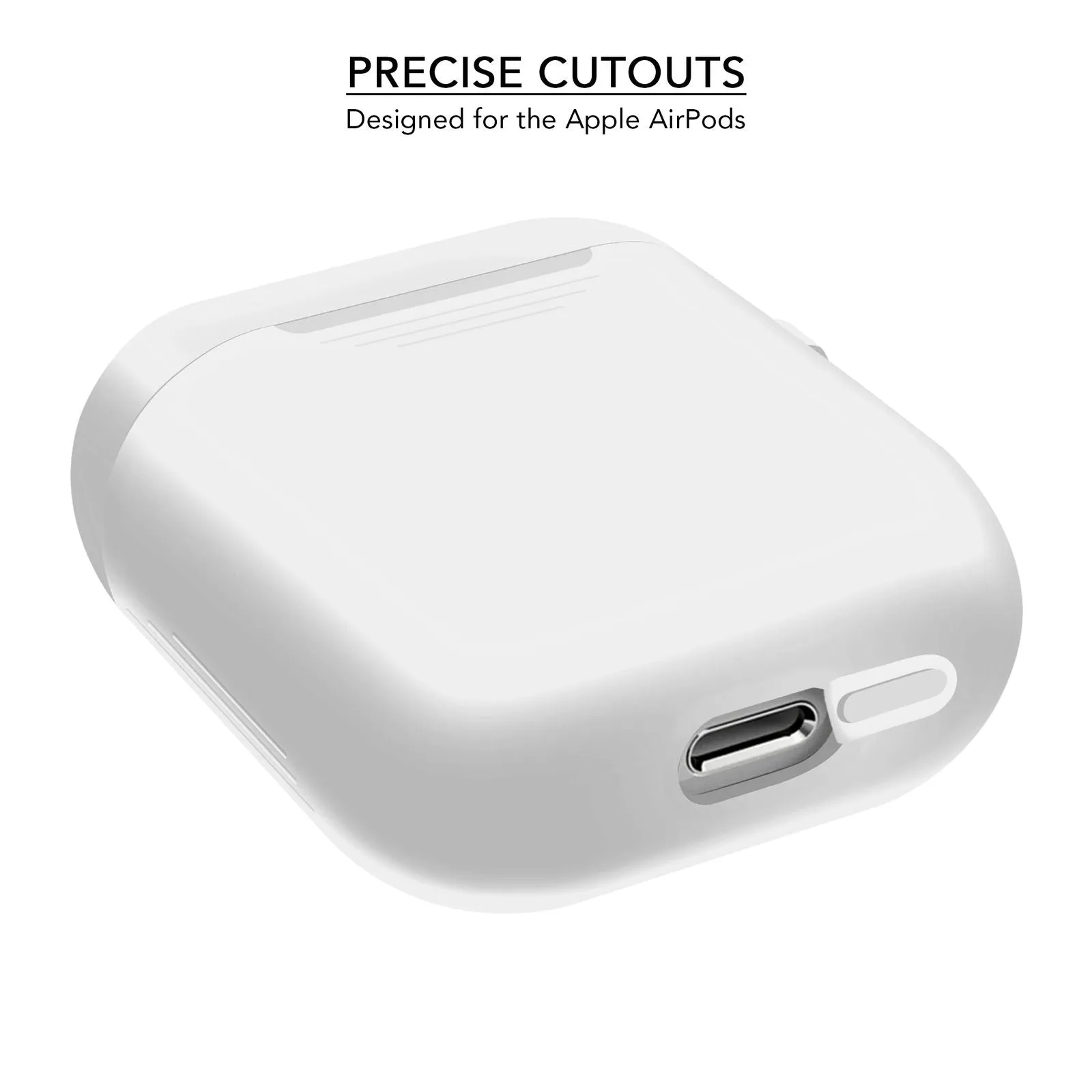 2 in 1 Apple Airpods Silicone Case Earphones Charging Skin Cover White