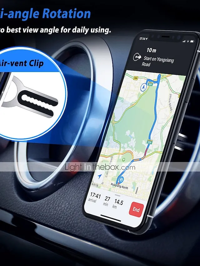 2 In 1 Universal Multipurpose Mobile Phone Bracket Holder Stand 360 Degree Finger Ring Car Phone Mount Stand Air Vent For iPhone