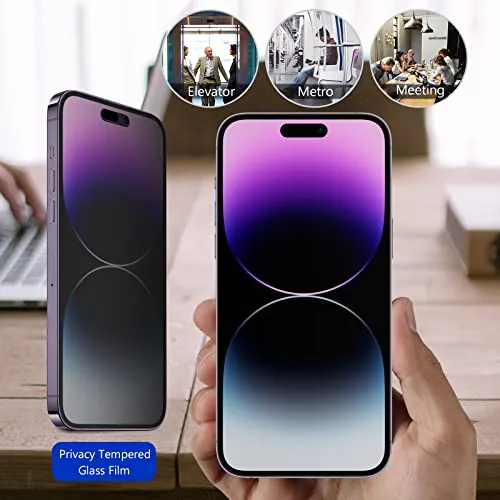 (2 Pack) iPhone 14 Pro Max 6.7" Privacy Tempered Glass Screen Protector | ProCase