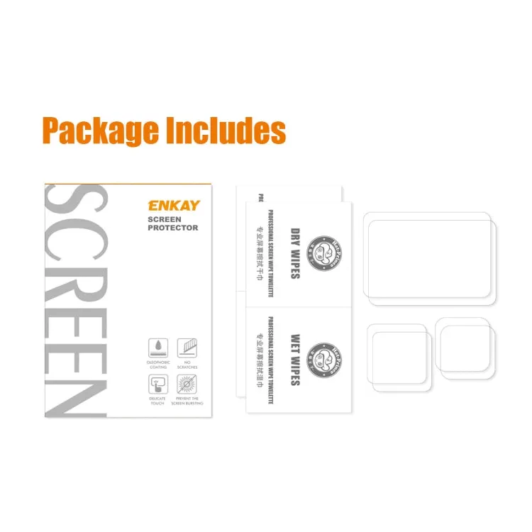 2 PCS ENKAY Hat-Prince 3 in 1 Front   Back 0.2mm Tempered Glass Screen Protector Camera Film For GoPro HERO 10 Black
