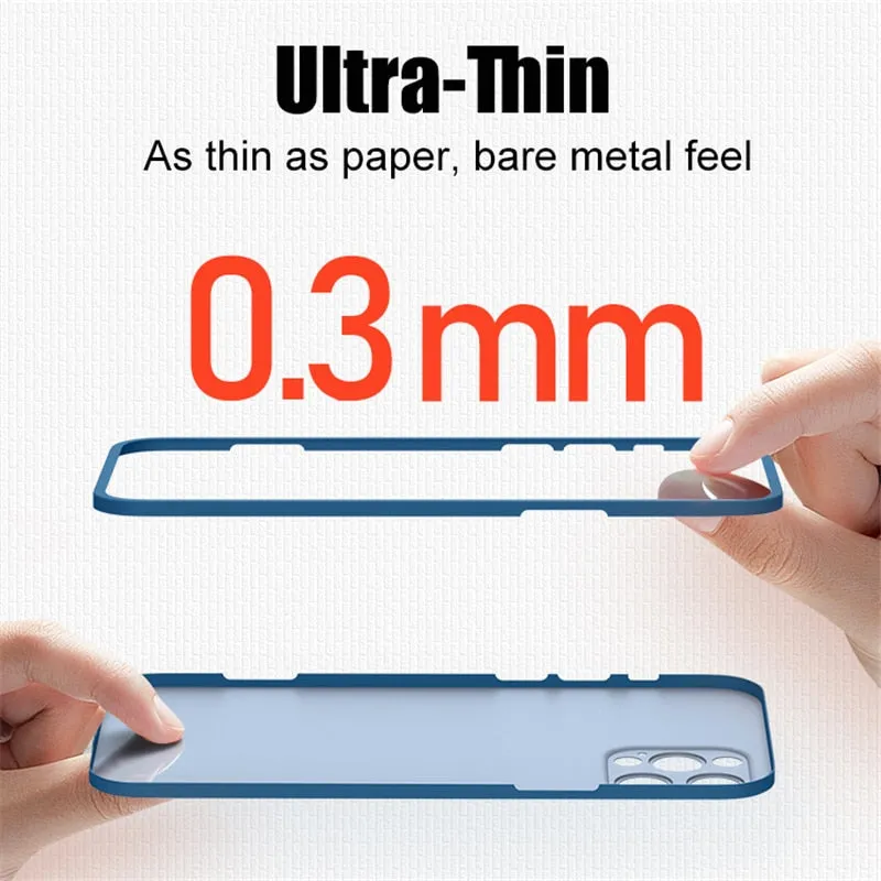 2 Piece Front Tempered Glass   Matte Back Cover For iPhone 12 13 Mini 11 Pro XS Max X XR 360 Full Protection Ultra Thin Shockproof Case