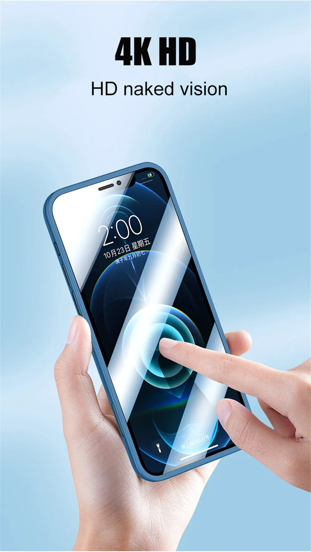 2 Piece Front Tempered Glass   Matte Back Cover For iPhone 12 13 Mini 11 Pro XS Max X XR 360 Full Protection Ultra Thin Shockproof Case