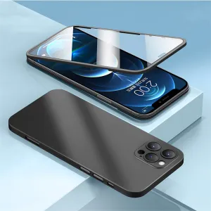 2 Piece Front Tempered Glass   Matte Back Cover For iPhone 12 13 Mini 11 Pro XS Max X XR 360 Full Protection Ultra Thin Shockproof Case