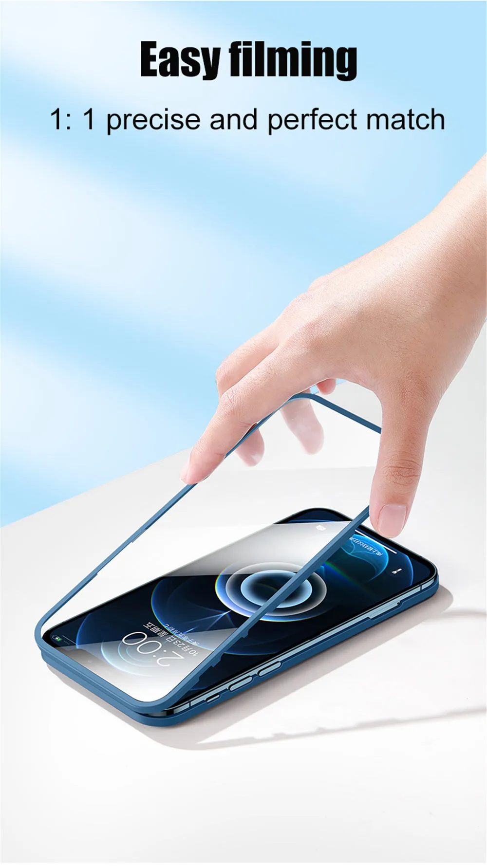 2 Piece Front Tempered Glass   Matte Back Cover For iPhone 12 13 Mini 11 Pro XS Max X XR 360 Full Protection Ultra Thin Shockproof Case