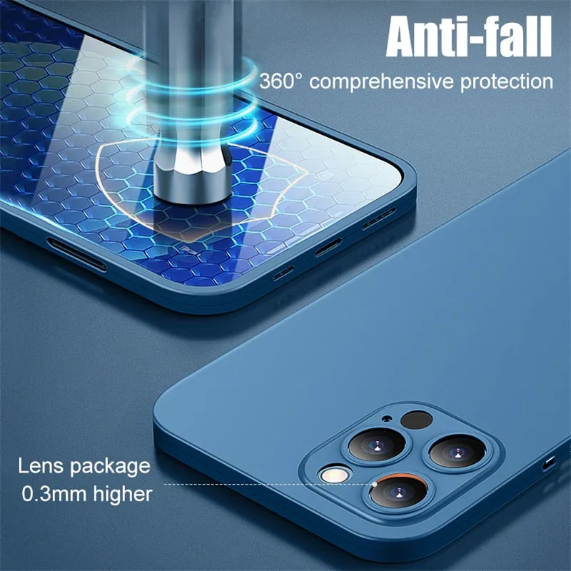2 Piece Front Tempered Glass   Matte Back Cover For iPhone 12 13 Mini 11 Pro XS Max X XR 360 Full Protection Ultra Thin Shockproof Case