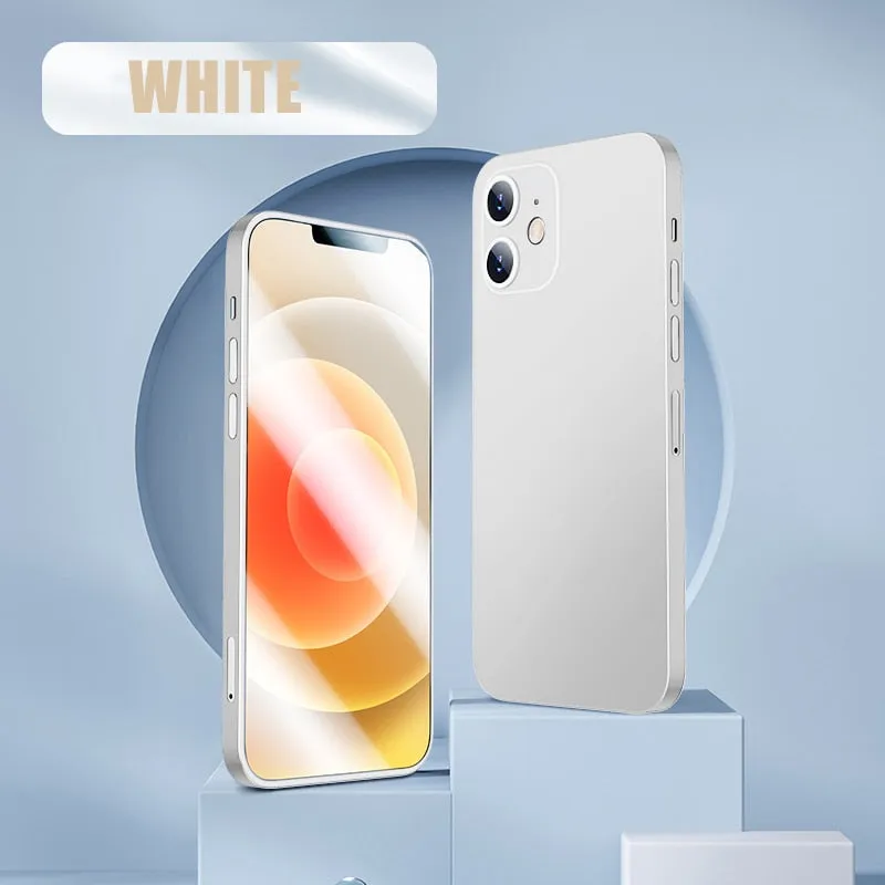 2 Piece Front Tempered Glass   Matte Back Cover For iPhone 12 13 Mini 11 Pro XS Max X XR 360 Full Protection Ultra Thin Shockproof Case
