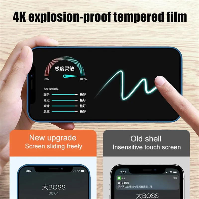 2 Piece Front Tempered Glass   Matte Back Cover For iPhone 12 13 Mini 11 Pro XS Max X XR 360 Full Protection Ultra Thin Shockproof Case