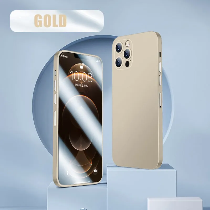 2 Piece Front Tempered Glass   Matte Back Cover For iPhone 12 13 Mini 11 Pro XS Max X XR 360 Full Protection Ultra Thin Shockproof Case