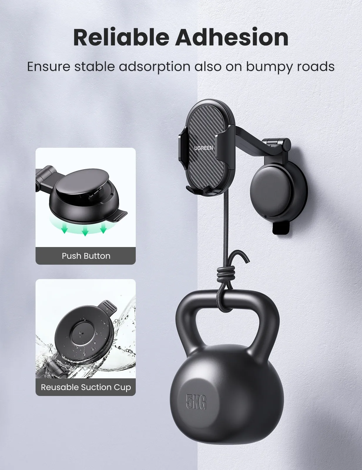 20473 Waterfall-Shaped Suction Cup Phone Mount