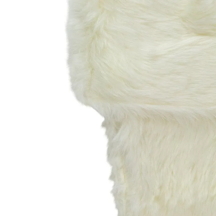 20" Ivory White Super-soft Faux Fur Decorative Christmas Stocking - OPEN BOX