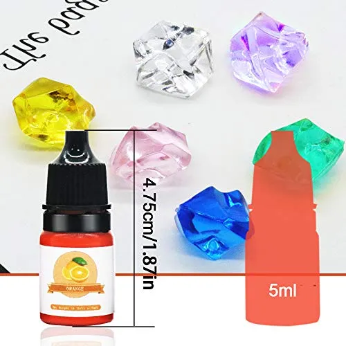 24 Colors Epoxy Resin Pigment - Transparent Epoxy Resin Colorant, Non-Toxic UV Epoxy Resin Liquid Dye for Resin Jewelry DIY Crafts Art Making