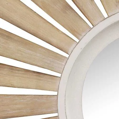 30" Wood Framed Ray of Sunshine Wall Mirror