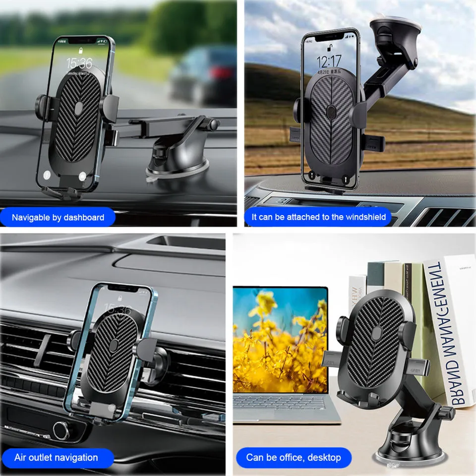 360 Degree Auto Rotatable Adjustable Car Phone Holder High Strength Suction Mobile Phone Mount