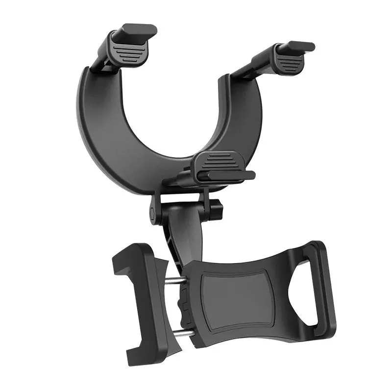 360° Rotatable Adjustable Telescopic Rearview Mirror Phone Holder