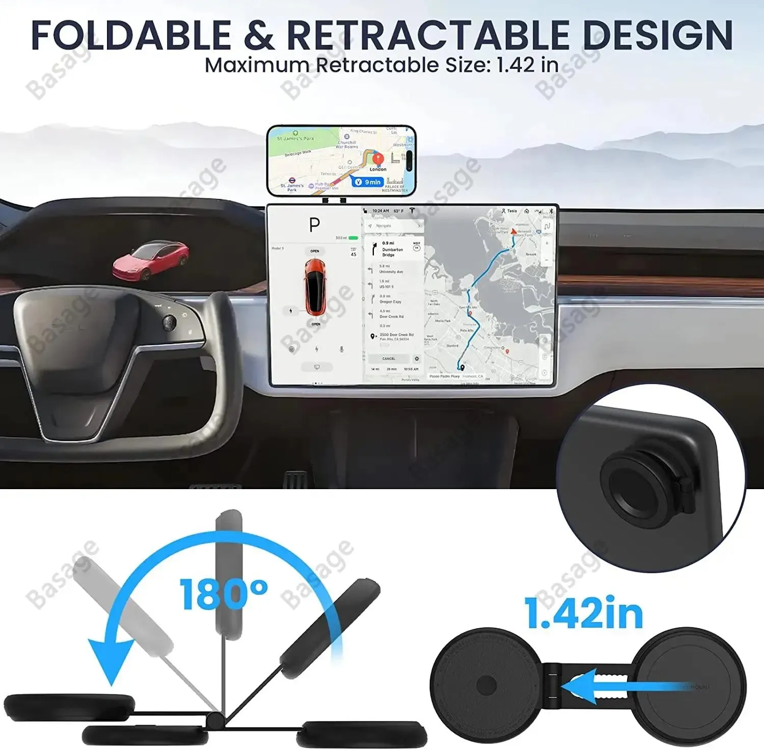 360° Rotatable Magnetic Car Phone Holder