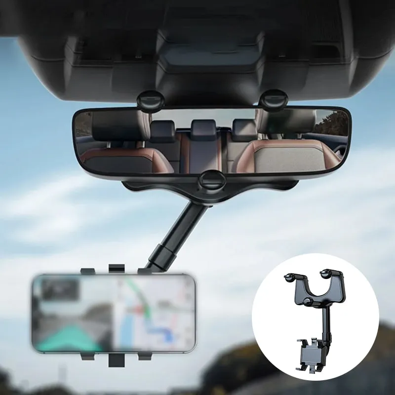 360° Rotatable Multifunctional Car Rearview Mirror Phone Holder