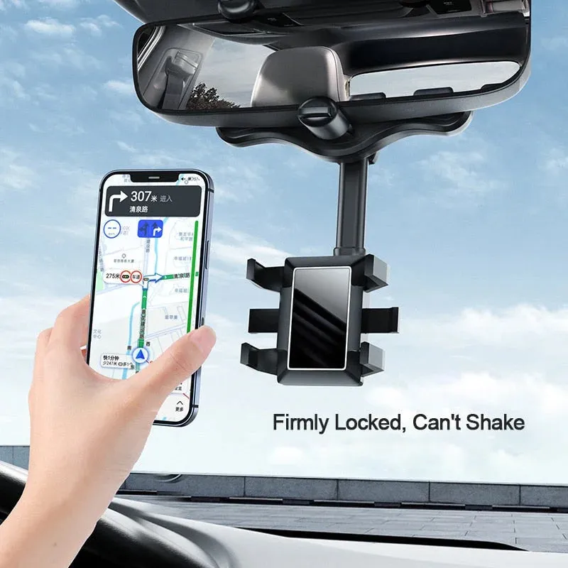 360° Rotatable Multifunctional Car Rearview Mirror Phone Holder