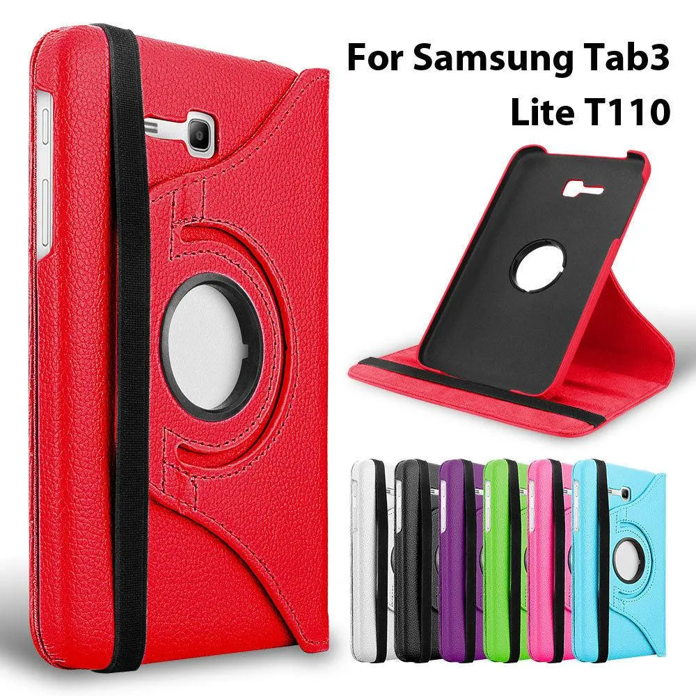 360° Rotating Leather Case Cover For Samsung Galaxy Tab 3 Lite 7.0 Inch SM-T110