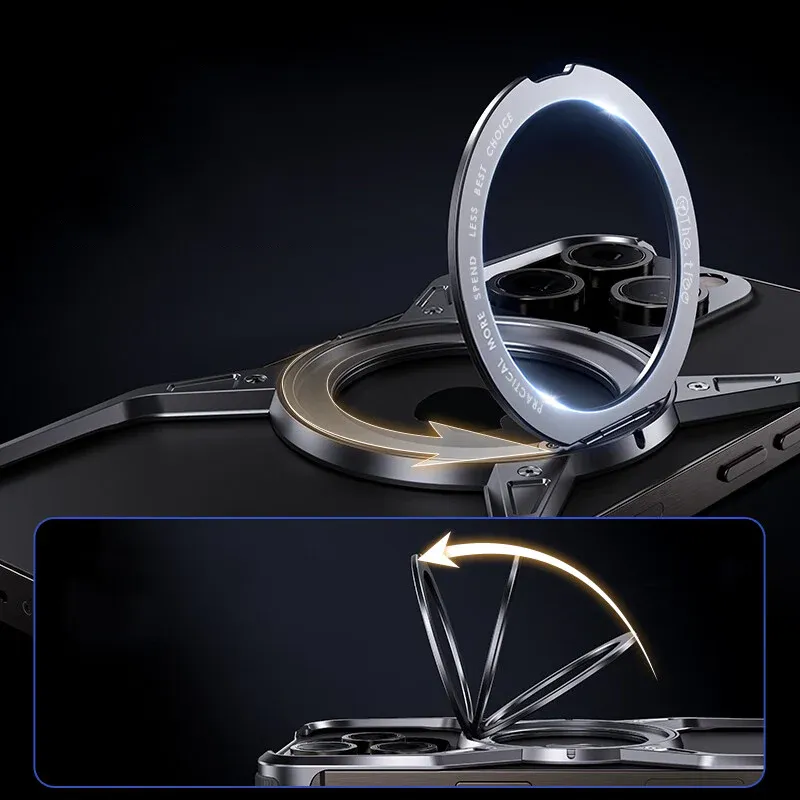 360° Rotating Magnetic Pivot Ring Stand Air Cushion Case Cover