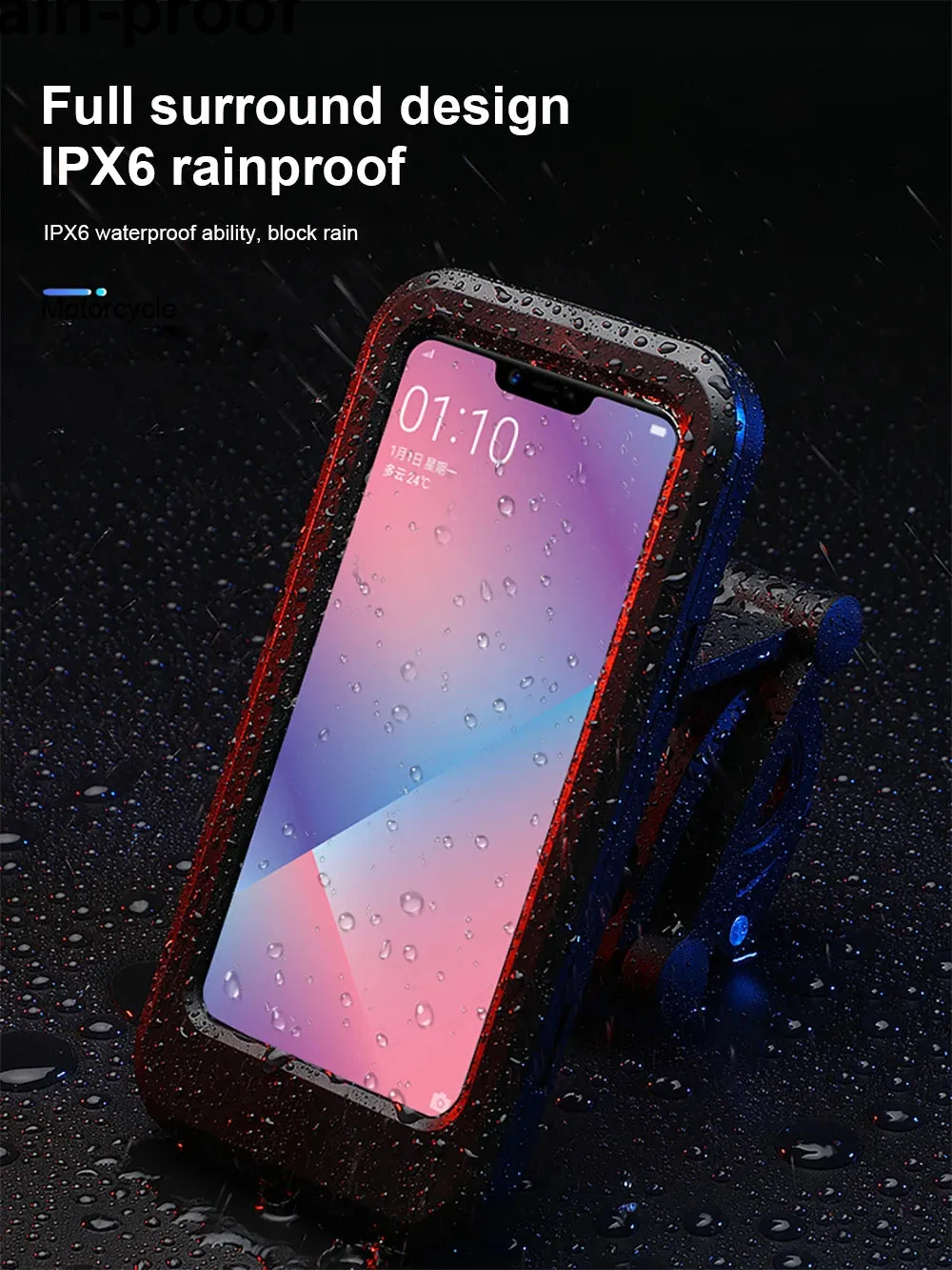 360° Swivel Waterproof Motorcycle Phone Holder