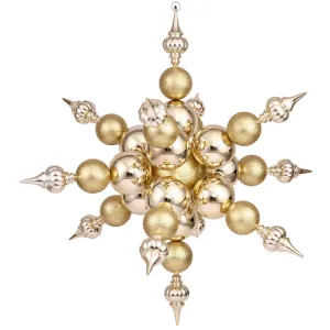 39" Gold Shiny Radical Snowflake Christmas Ornament