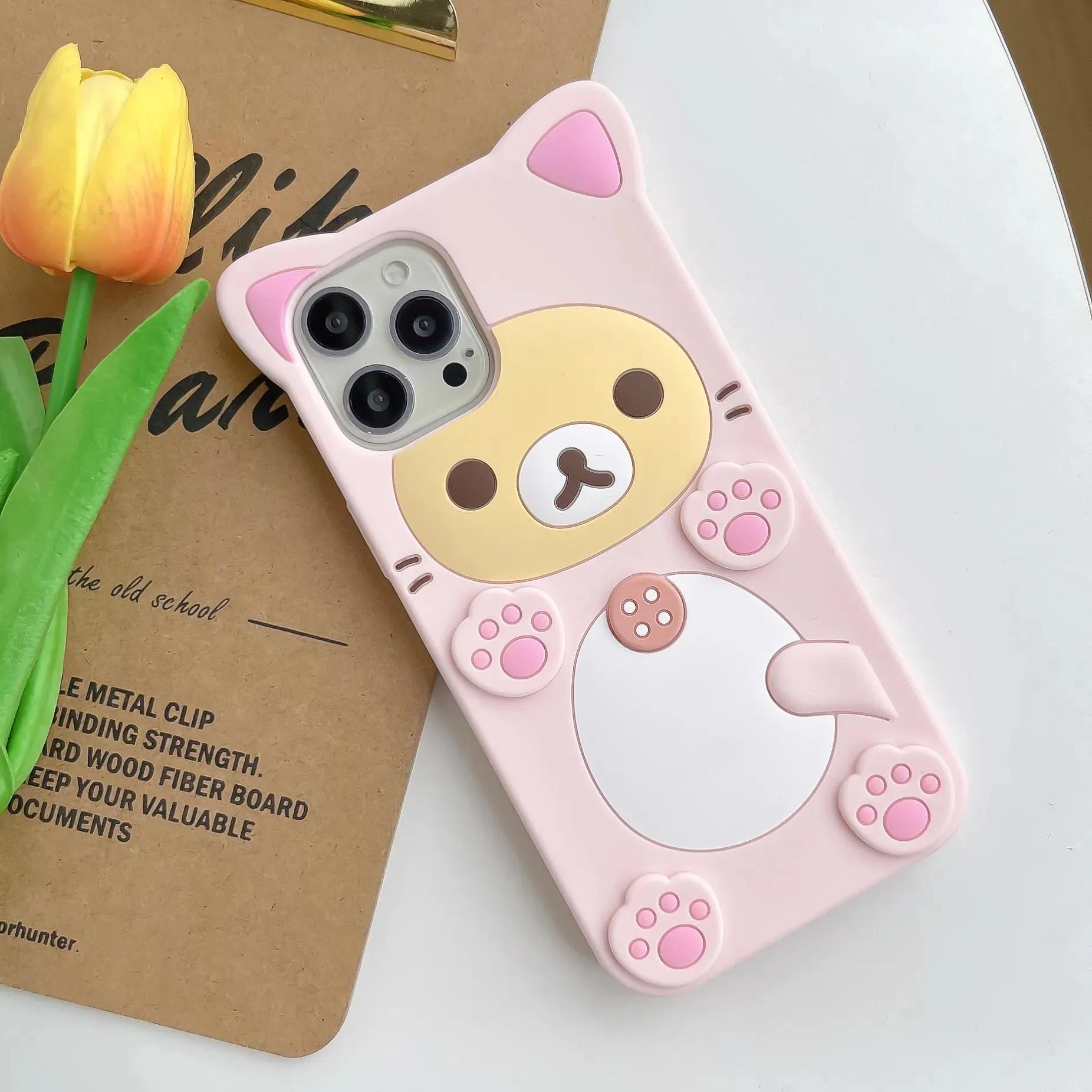 3D Cat Paw Bear Phone Case