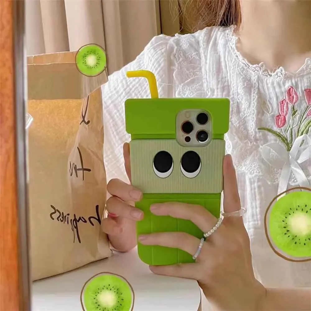 3D Kiwi Fruit Juice - Cute Phone Cases For iPhone 14, 13, 12, 11 Pro, XS Max, XR, X, SE2, 7p, 8 Plus