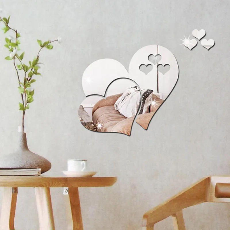 3D Mirror Hearts Decals