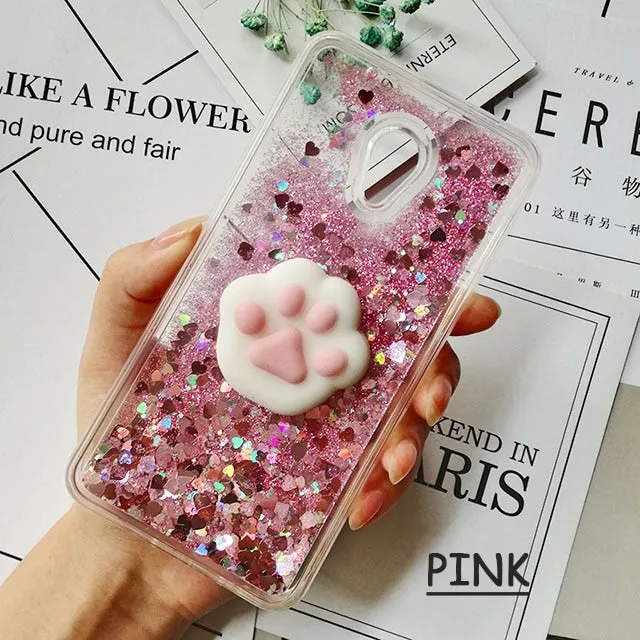 3d Squishy Cat Cases for Meizu M6 Note M5S M3 Note M5 Note MX6 M6S M6 Cover Love Heart Star Glitter Liquid Quicksand Phone Cases