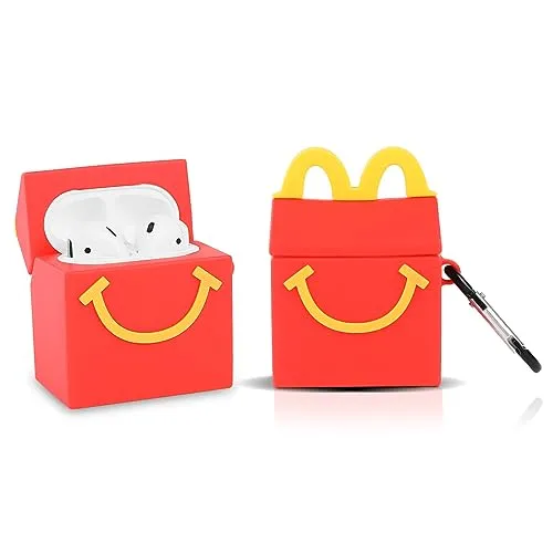 (3Pack) Case for Airpods 1 and Airpods 2, Suublg Silicone Airpods Case Protective Cover with Cute Funny Skin Design, with Keychain