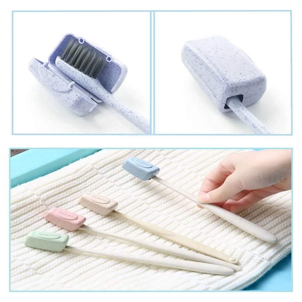 4 Pcs Portable Toothbrush Head Covers, Toothbrush Protective Case, Toothbrush Caps, Toothbrush Protector Case Sutiable for Home Travel Outdoor Camping Hiking Business Trip