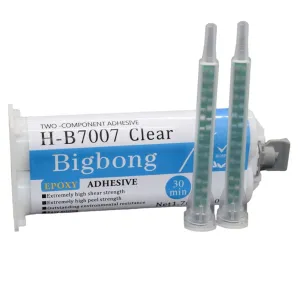 50ml 1:1 Epoxy Resin AB Glue Epoxy Glue Transparent for Bonding Fixing Metal Ceramics Wood Glass Plastic & 2pcs 1:1 Mixing Nozzles