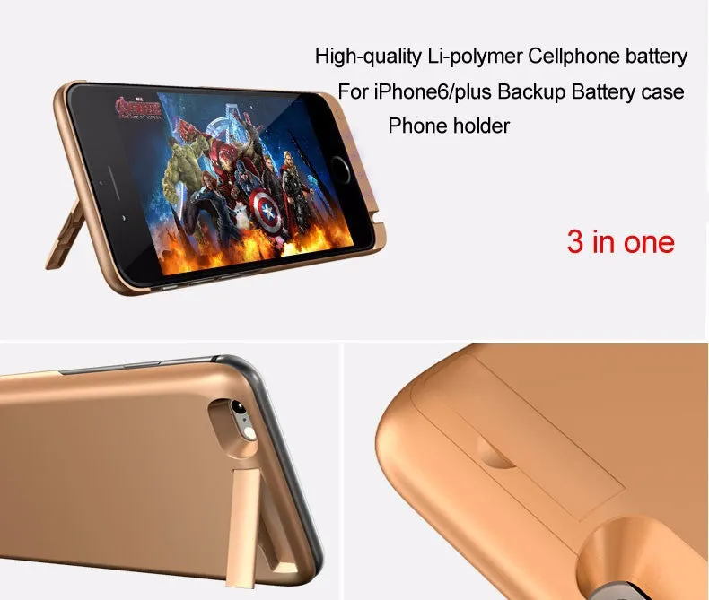 7000mAh Rechargeable Backup Power Case Cover for iPhone 6 External Battery Charger Case for iPhone 6Plus Power Bank Case 8000mAh