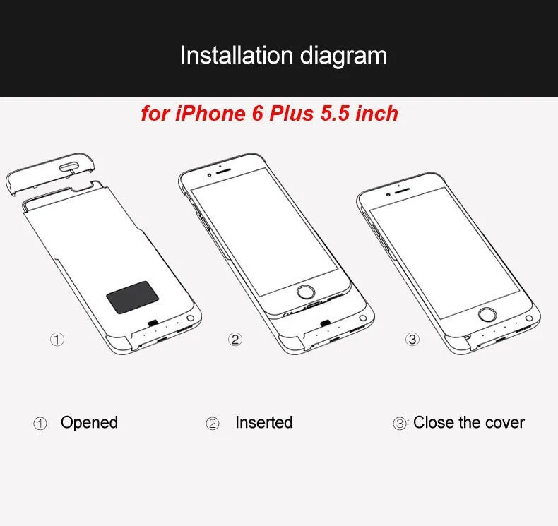 7000mAh Rechargeable Backup Power Case Cover for iPhone 6 External Battery Charger Case for iPhone 6Plus Power Bank Case 8000mAh