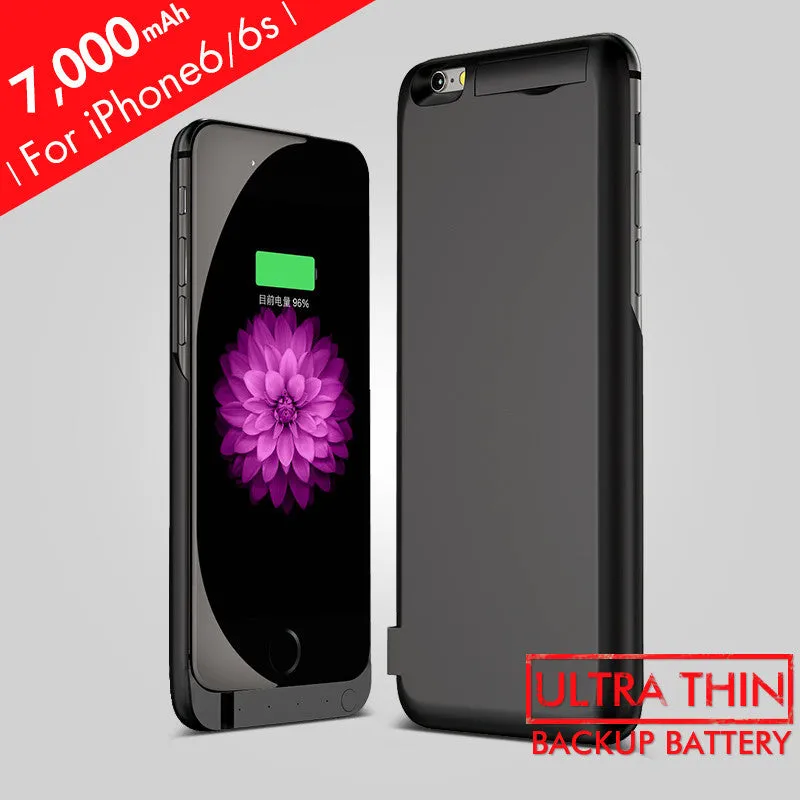 7000mAh Rechargeable Backup Power Case Cover for iPhone 6 External Battery Charger Case for iPhone 6Plus Power Bank Case 8000mAh