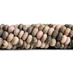 8.5mm Matte Rhodochrosite Plain Rondelle Beads 7.5 inch 40 pieces