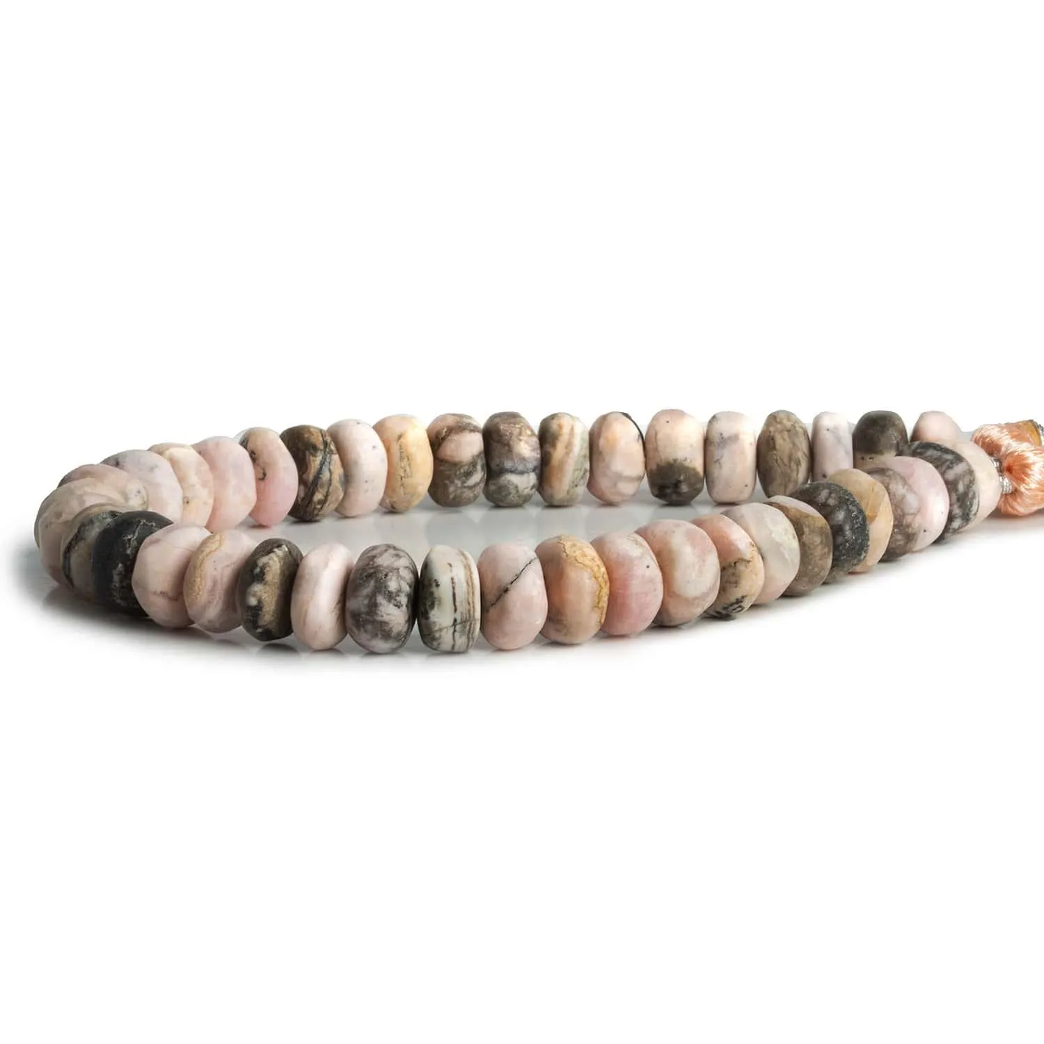 8.5mm Matte Rhodochrosite Plain Rondelle Beads 7.5 inch 40 pieces