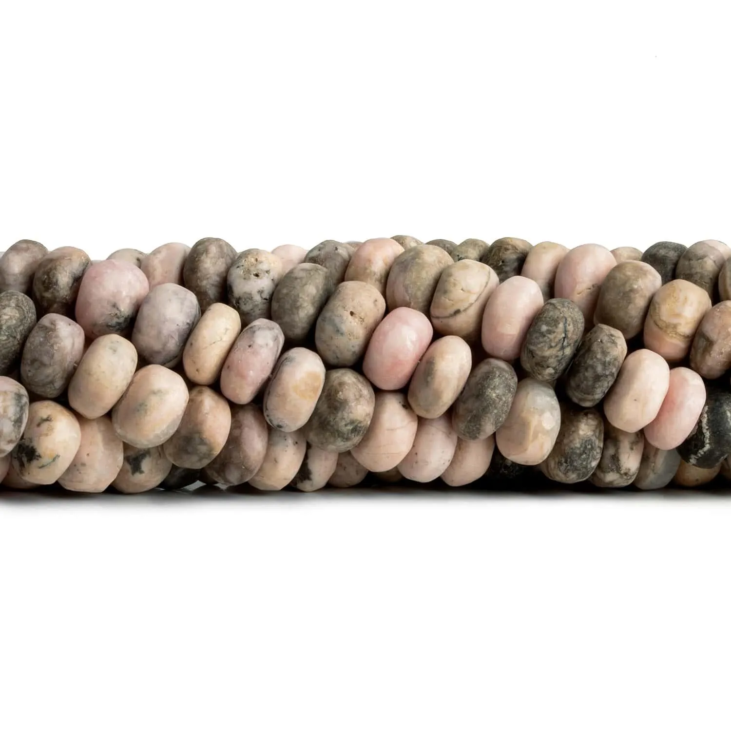 8.5mm Matte Rhodochrosite Plain Rondelle Beads 7.5 inch 40 pieces