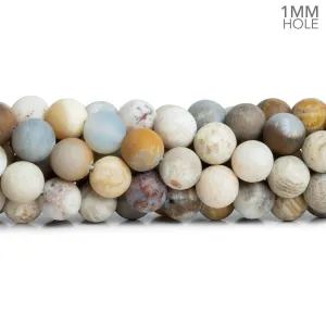 8mm Matte Fossilized Coral Plain Rounds 15 inch 45 beads