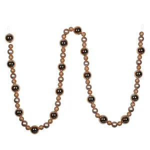 9' Cafe Latte Assorted Ball Garland
