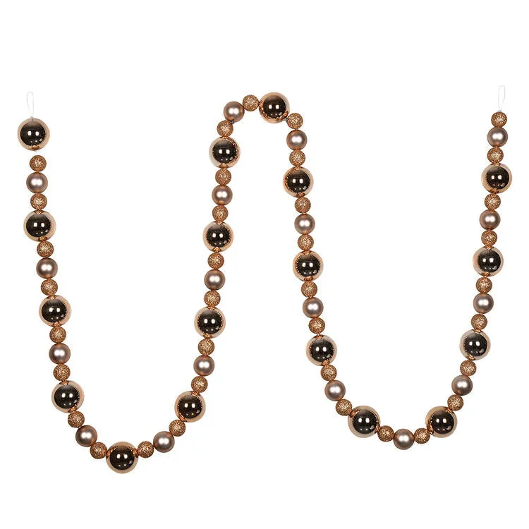 9' Cafe Latte Assorted Ball Garland