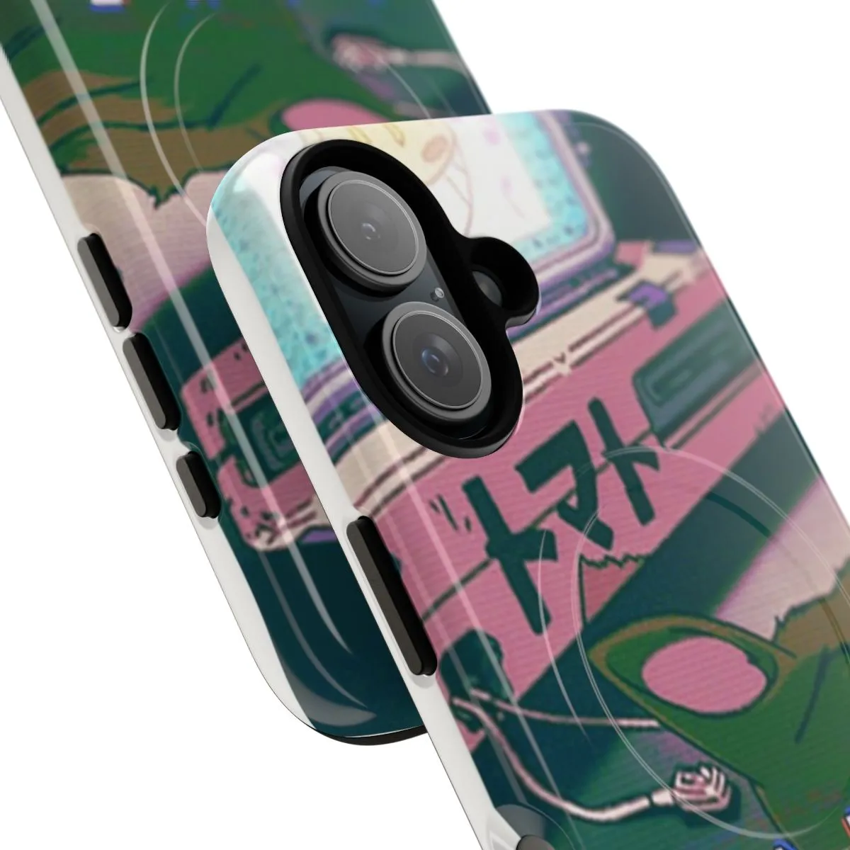 90s Anime Cat Pixel Art Magnetic Tough Phone Case