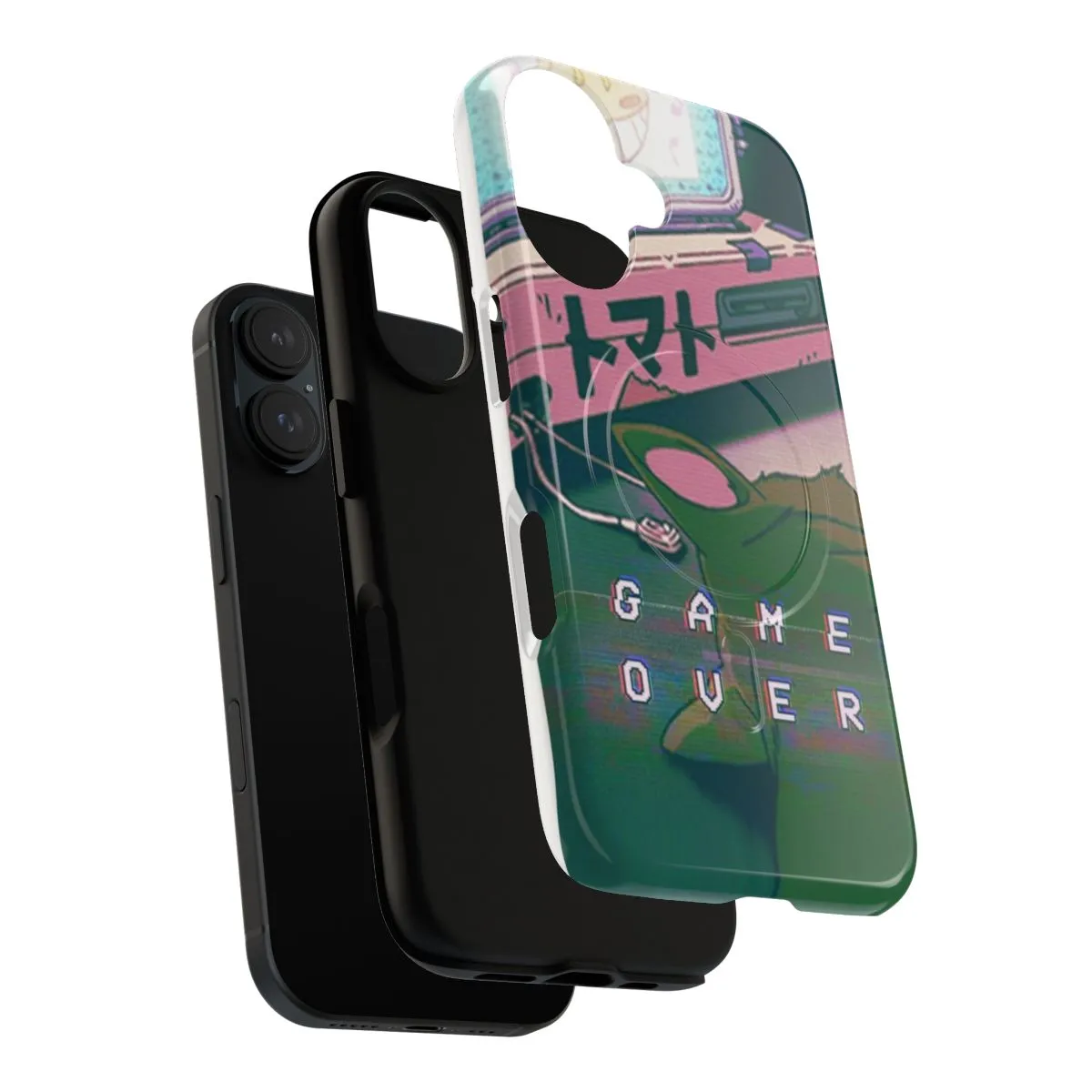 90s Anime Cat Pixel Art Magnetic Tough Phone Case
