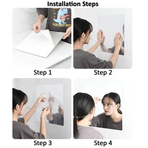 9198 SMALL OVAL FRAME LESS MIRROR WALL STICKER FOR DRESSING